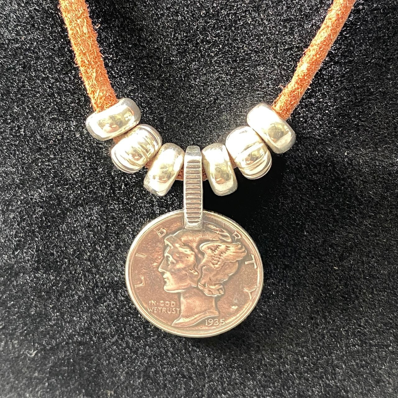 g7 LARRY SMITH ラリースミス トップコイン レザーネックレス LIBERTY PENDANT アクセサリーt18r