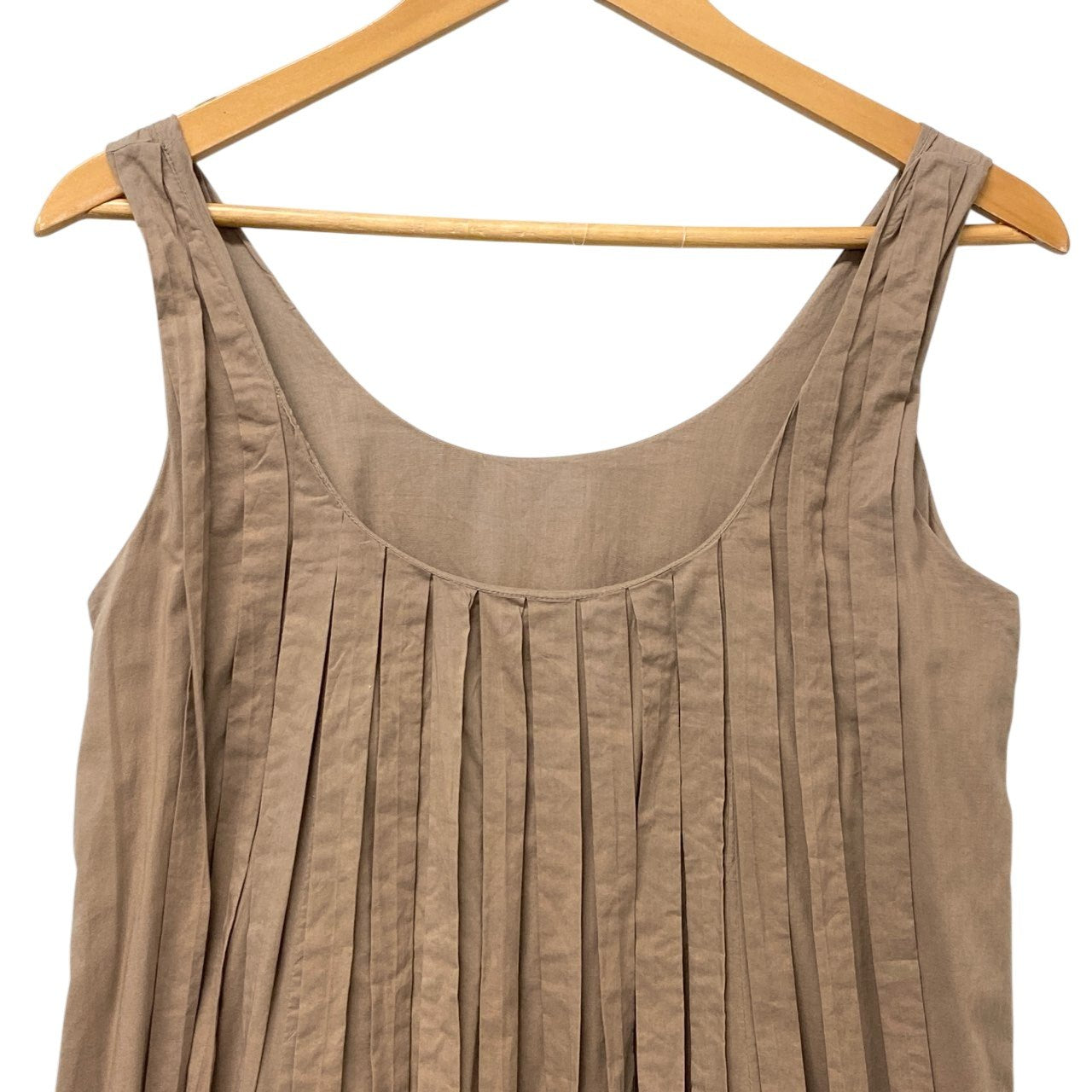 61c6 MARIHA マリハ ノースリーブワンピース フレアワンピース トップス ブラウン コットン レディースu02t