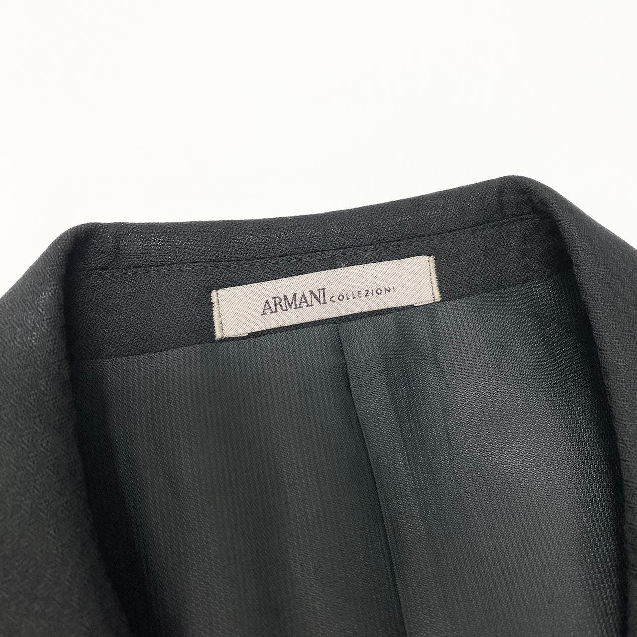 11c29 【美品】 ARMANI COLLEZIONI アルマーニコレツィオーネ M LINE セットアップスーツ シングルスーツ 2B メンズ 紳士服 フォーマル ビジネス イタリア製 50 ブラック ウール100％u02t