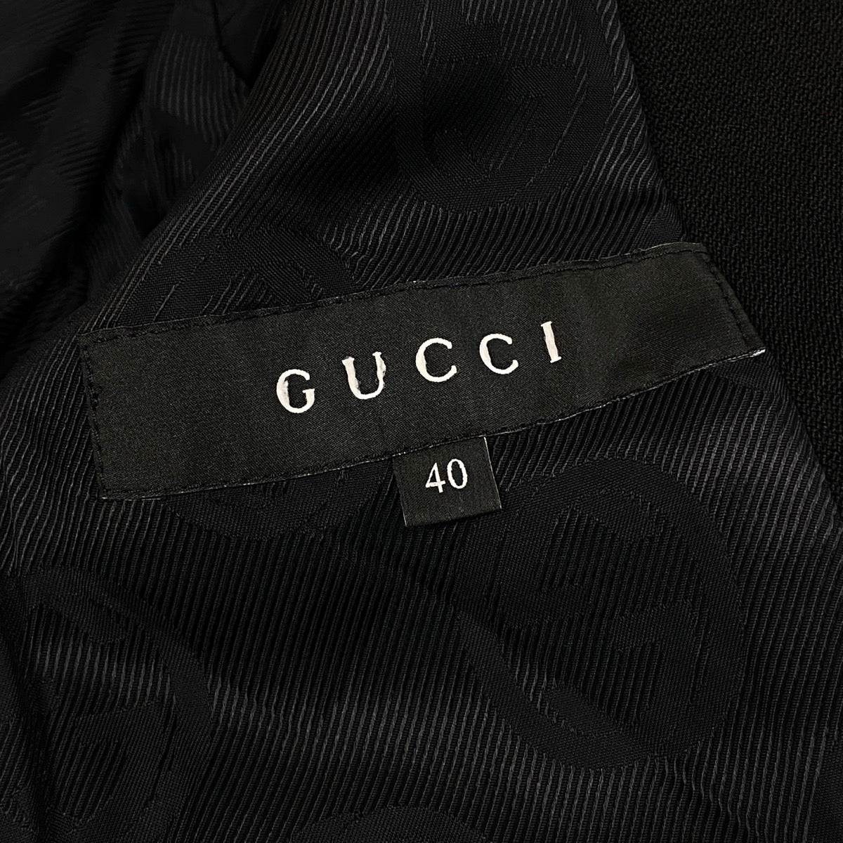 i27 GUCCI ダブルブレストピーコート ノッチドラペル アウター イタリア製 40サイズ ブラック レディース 女性用u02t