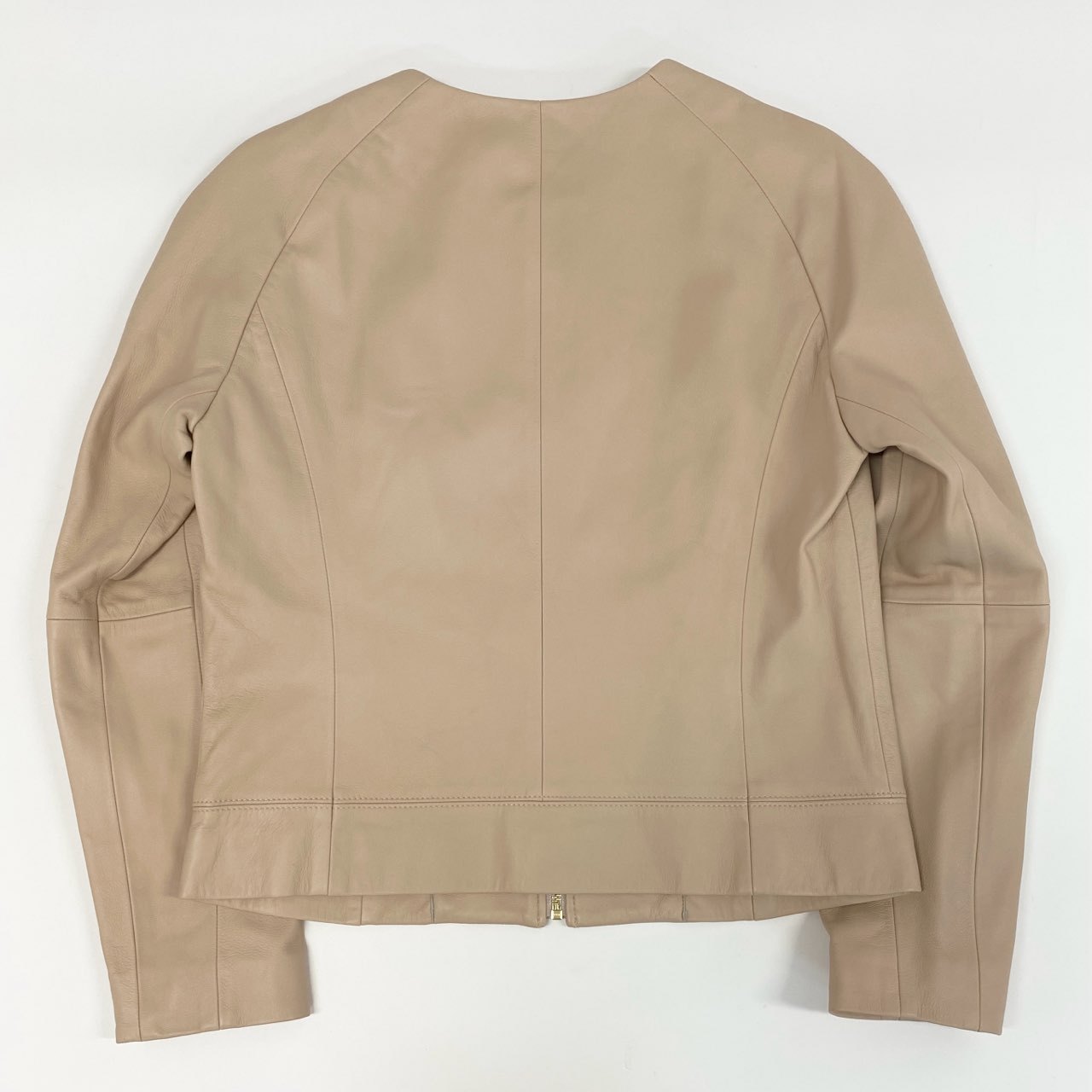 3g2 《美品》 ANAYI アナイ シングルライダース ライダースジャケット レザージャケット ノーカラー 102227-10-060 サイズ38 ピンク 羊革 レディース 女性用