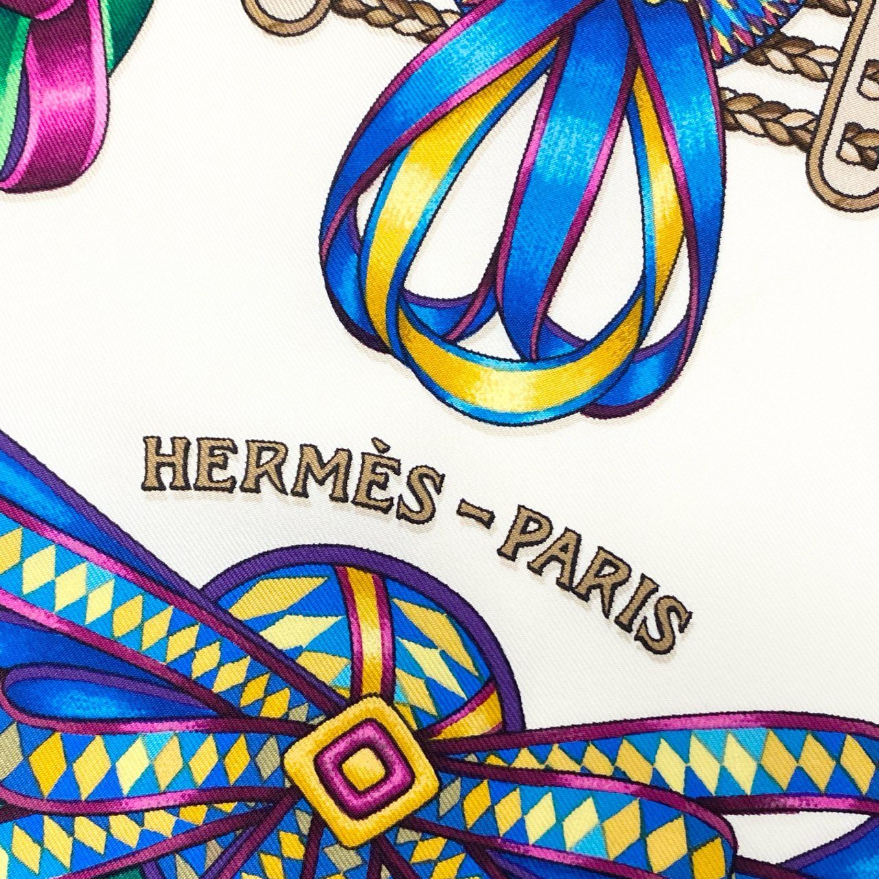 b20 HERMES エルメス Carre 90 Les Rubans du Cheval Scarf 馬のリボン飾り カレ90 スカーフt18r