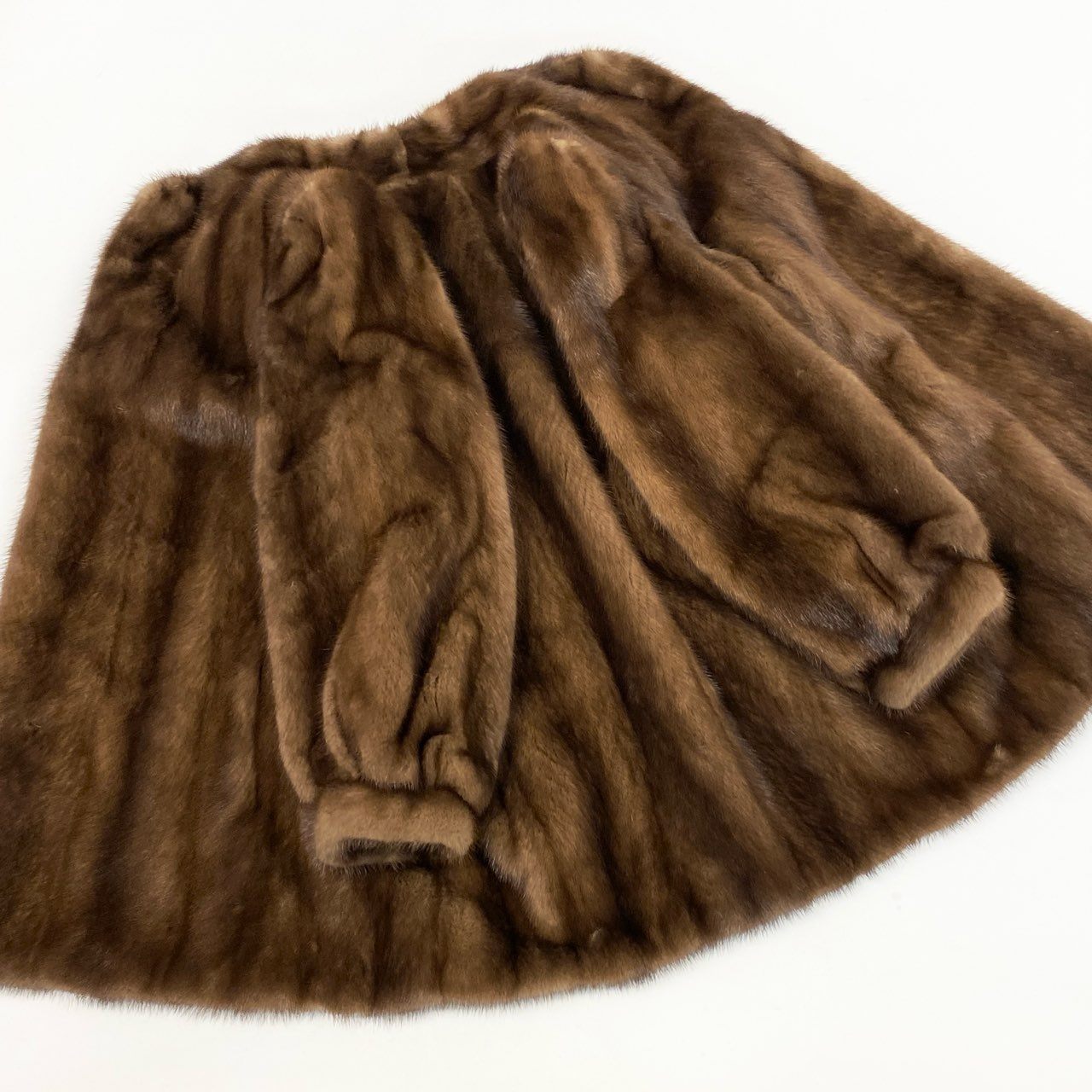 77L8 SAGA MINK サガミンク 銀サガ デミバフミンク ファーコート サイズ13号 ブラウン 最高級本毛皮 MINK FUR ポケット有t18r
