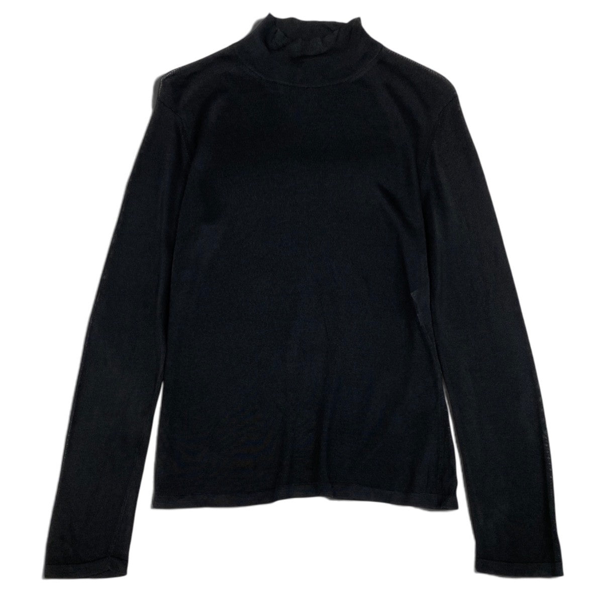 Ei7 Salvatore Ferragamo サルヴァトーレフェラガモ ロングスリーブ シアートップス ハイネックカットソー サイズS ブラック レーヨン100％ レディースo07t