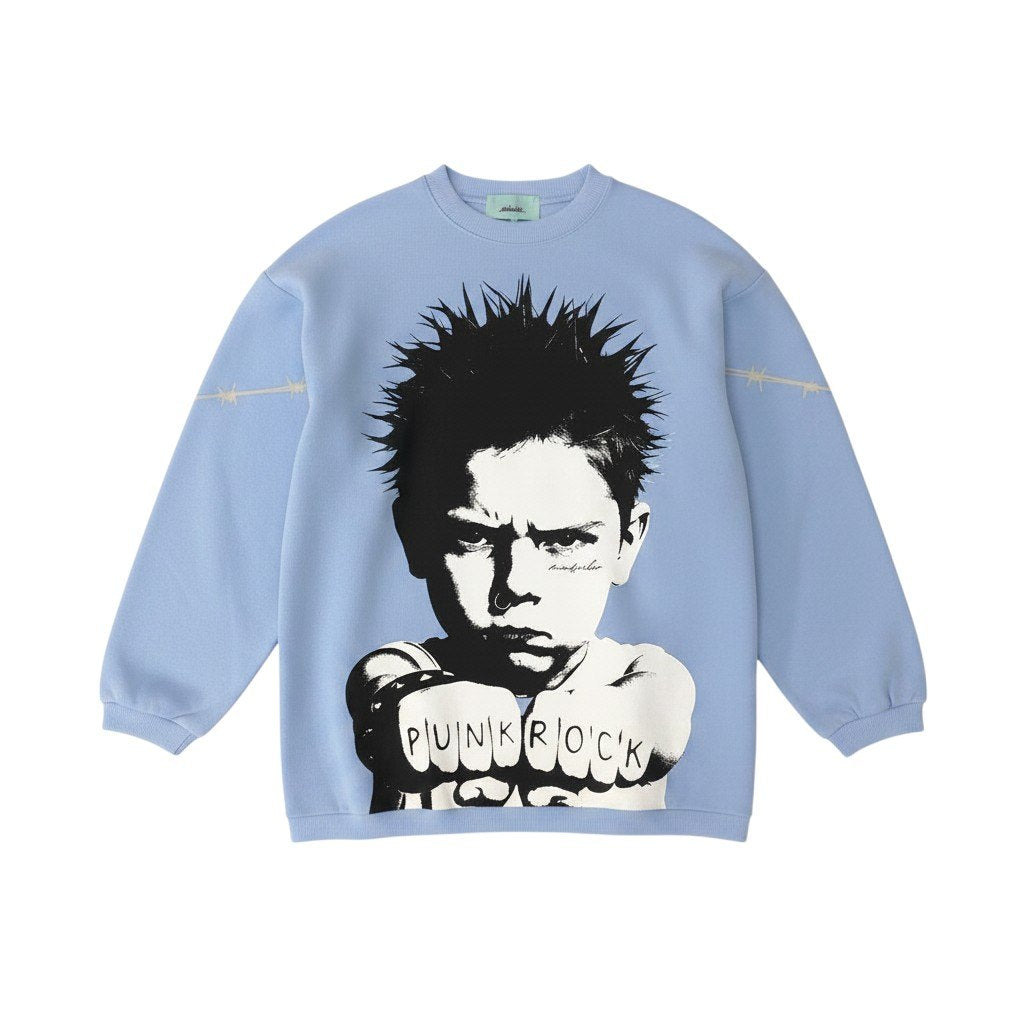 44f18 mindseeker マインドシーカー トレーナー スウェット PUNK ROCK Punk Boy コットン100％ ２ ライトブルー メンズ 男性用t18r