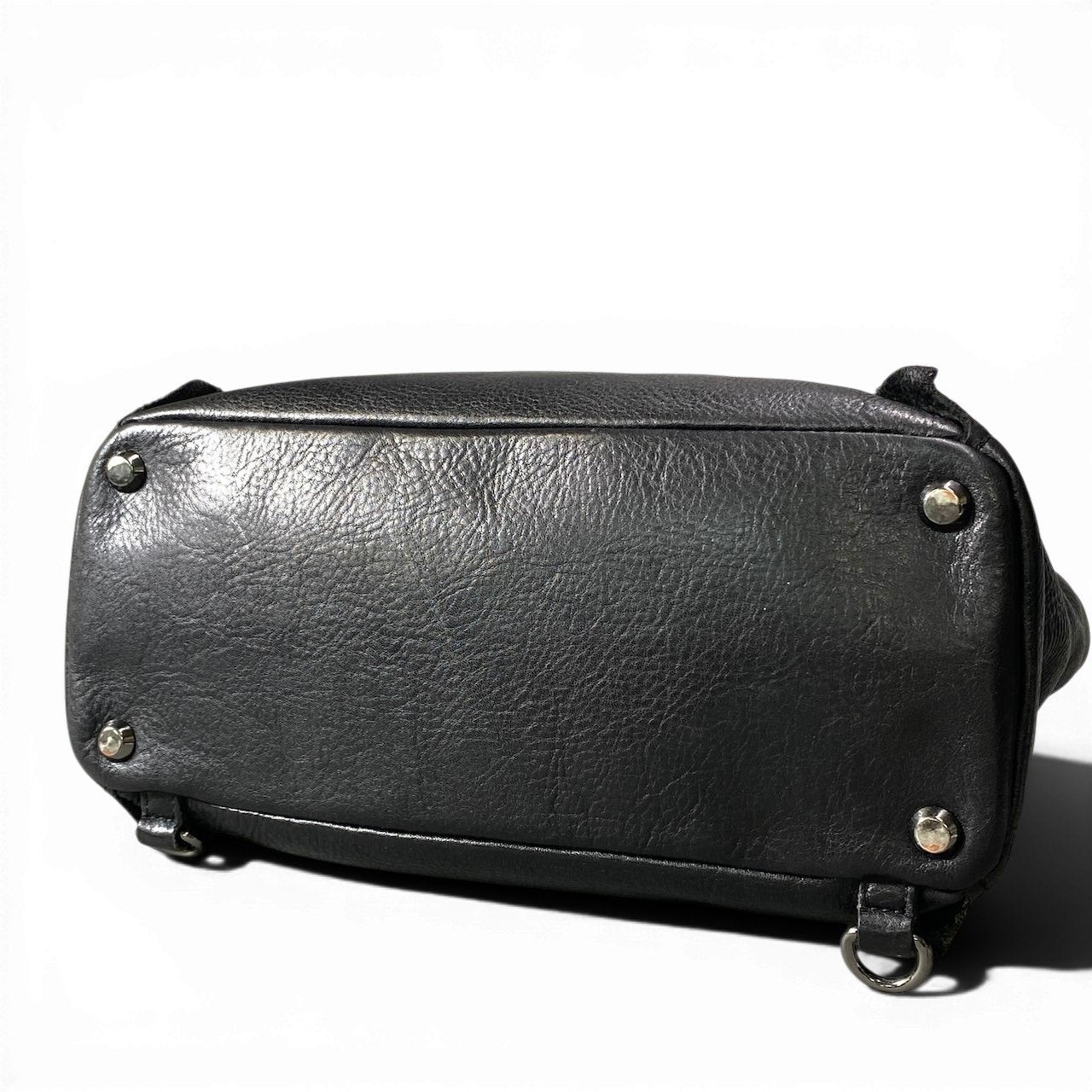 g11 Vivienne Westwood ヴィヴィアンウエストウッド センターオーブ レザーハンドバッグ Center ORB Hand Bag ブラック レザーt18r