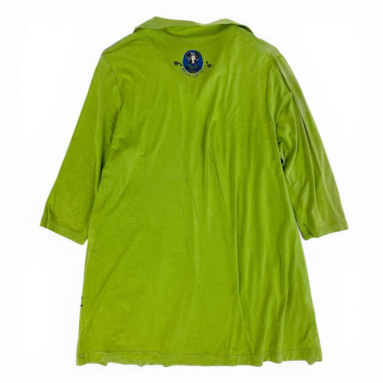 64a23 TOKUKO 1er VOL トクコプルミエヴォル チュニックワンピース 7分袖ワンピース トップス ストレッチ素材 Aライン 9 ライトグリーン レディース 女性用u02t