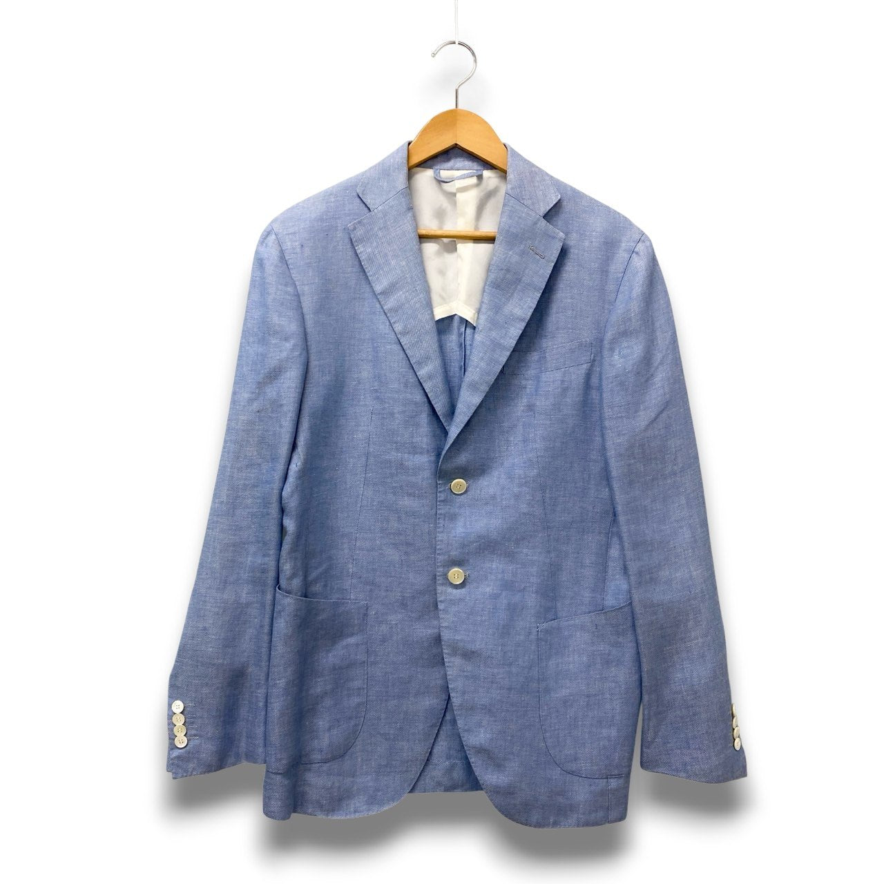 15c2 guji グジ KYOTO TESSUTI DI SONDRIO テーラードジャケット アンコンジャケット 日本製 メンズ 紳士服 サイズ46 ブルー系u02t