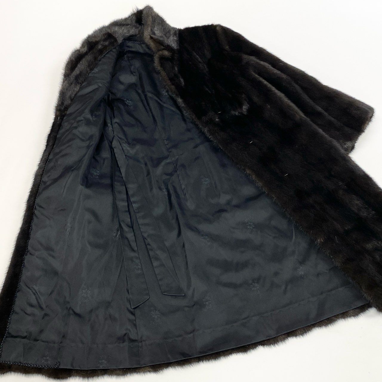 84b3 SAGA MINK サガミンク 金サガ ダークミンク ロングコート サイズ9 ブラックブラウン 最高級本毛皮 Mink Fur Long Coatt18r