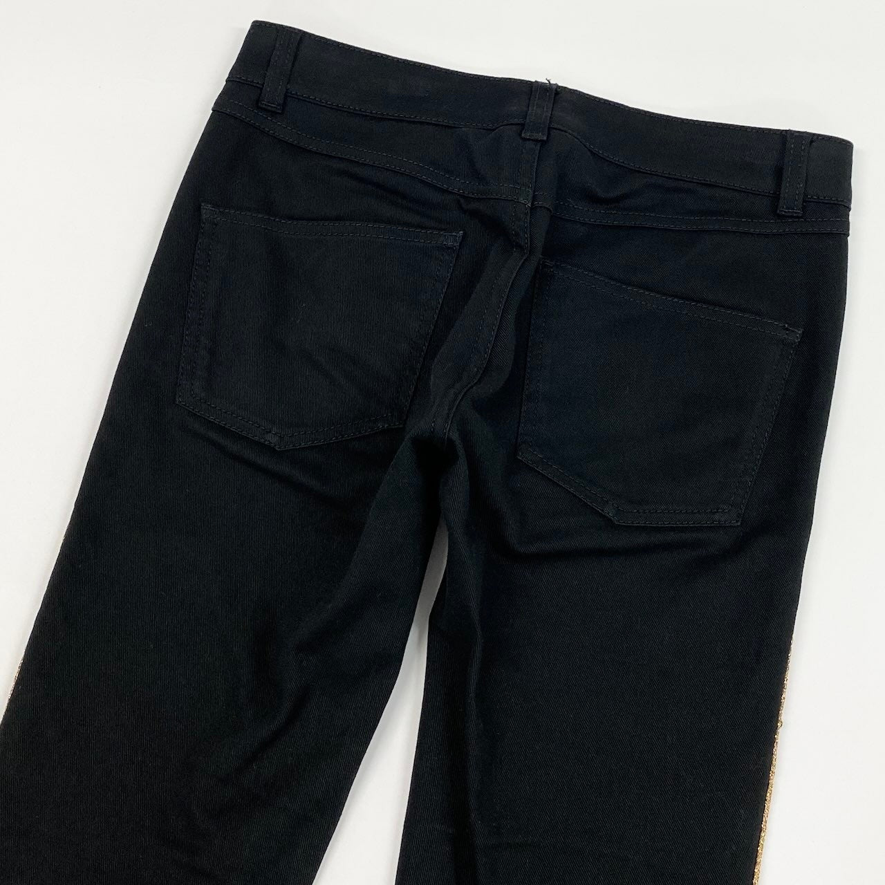 7d16 ALEXANDER MQUEEN アレキサンダーマックイーン スキニーパンツ ブラックデニムパンツ ボトムス 38サイズ ブラック レディース 女性用u02t