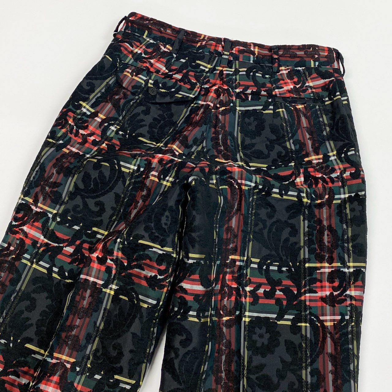 72b10 COMME des GARCONS HOMME PLUS コムデギャルソンオムプリュス スラックスパンツ AD2012 フラワーレース タータンチェック PJ-P044 XSサイズ マルチカラー メンズ 男性用k02i