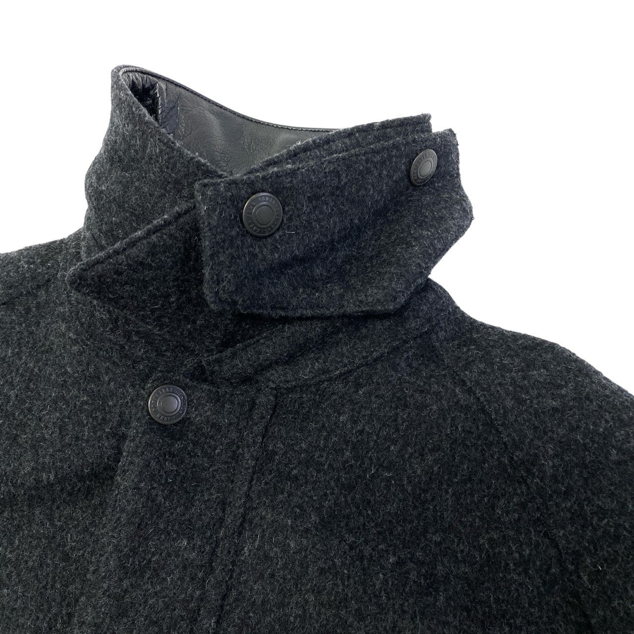 17c7 John Partridges ジョンパートリッジ レザー切替 クロップドウールジャケット ウールショートジャケット サイズS グレー メンズ アウターk02i