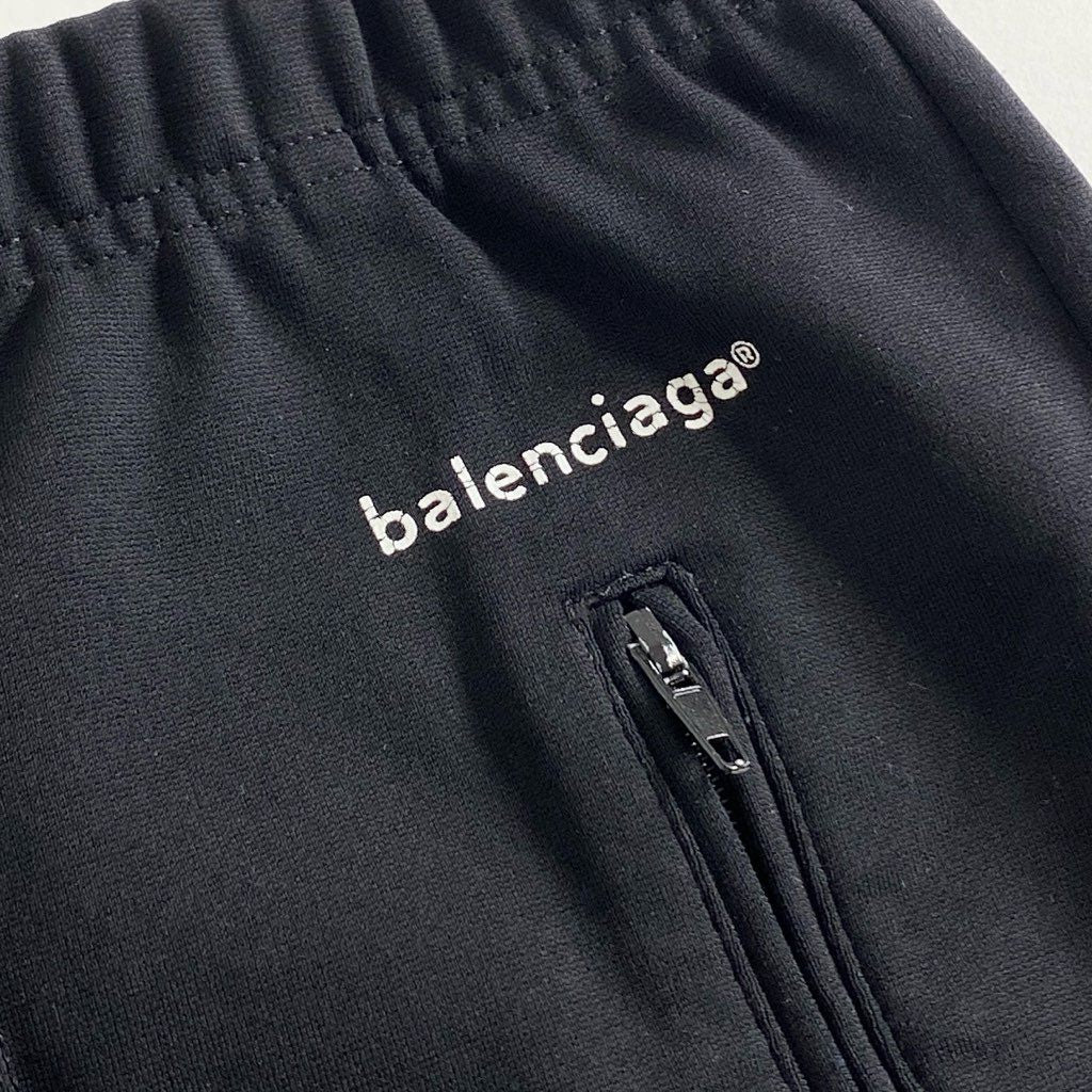 43f18 BALENCIAGA バレンシアガ トラックパンツ リラックスパンツ Tracksuit Pants 556121 ロゴ サイズ52 ブラック メンズ