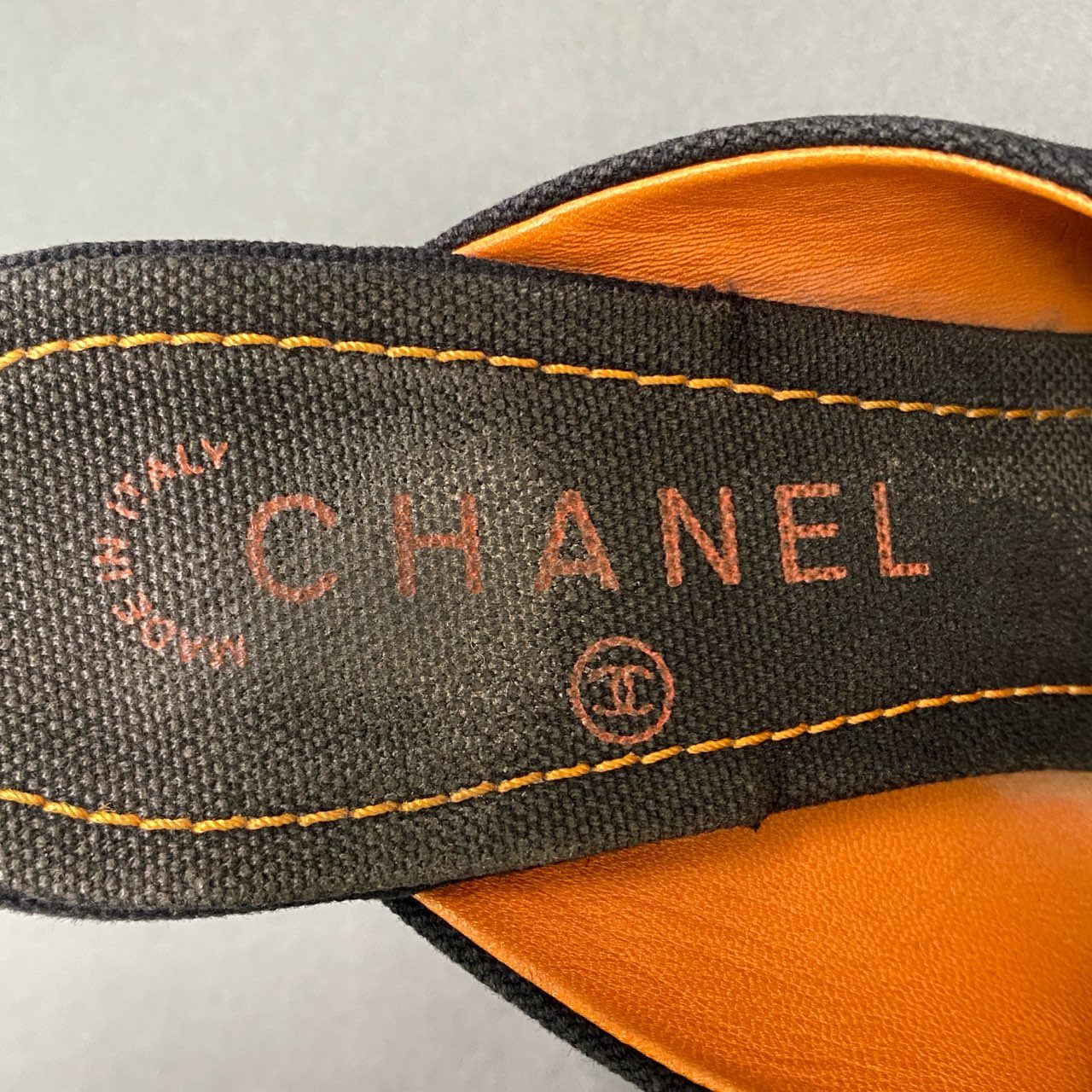 4l3 CHANEL シャネル ココマーク オープントゥ キャンバスパンプス 36 ブラック イタリア製 サンダル シューズ 靴