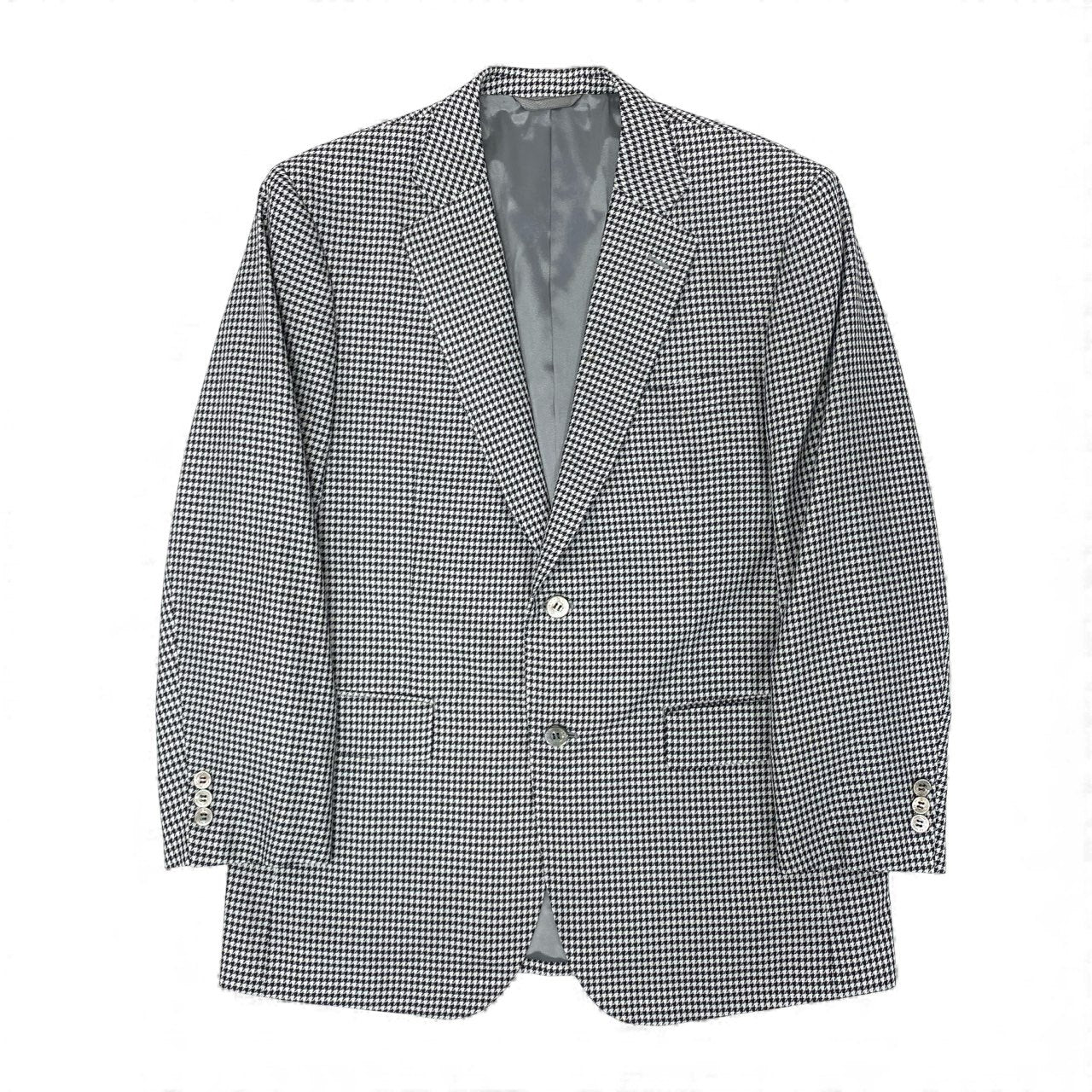 66l1 mila schon ミラショーン テーラードジャケット 2B 千鳥格子 ハウンドトゥース メンズ 紳士服 ブラック ホワイトu02t