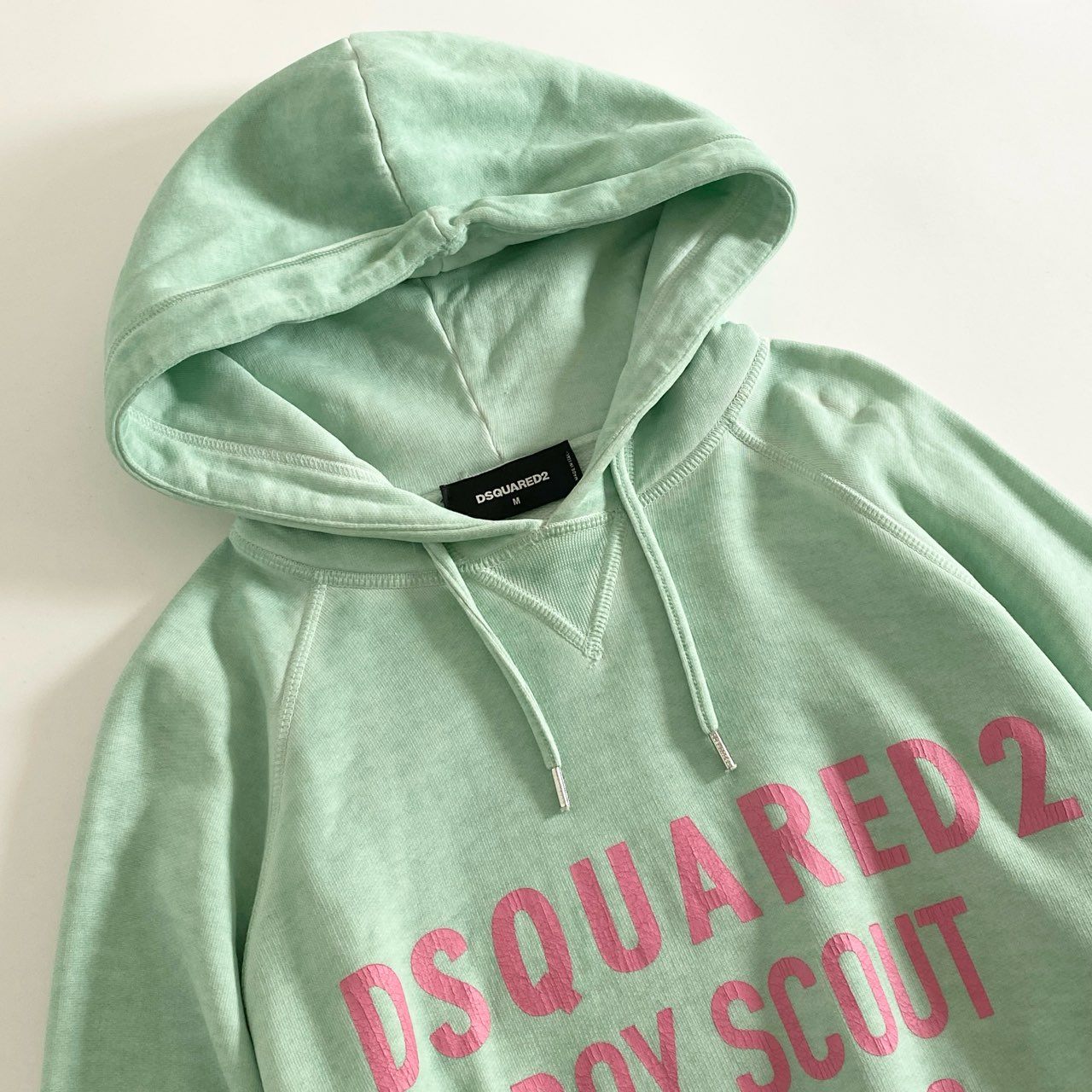 8d13 DSQUARED2 ディースクエアード イタリア製 Boy Scout Sweatshirt S74GU0232 プルオーバー パーカー プリント Mサイズ グリーン コットン