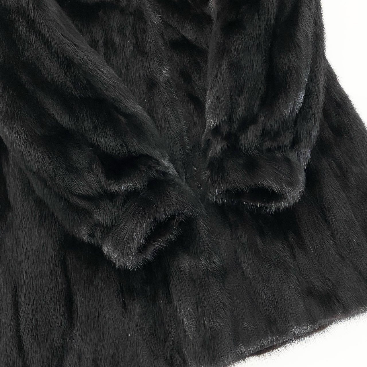 45a15 MG Sable FUR セーブルファー SAGA MINK サガミンク 金サガ ダークミンク コート F ブラック 最高級本毛皮 Mink Fur Coatt18r