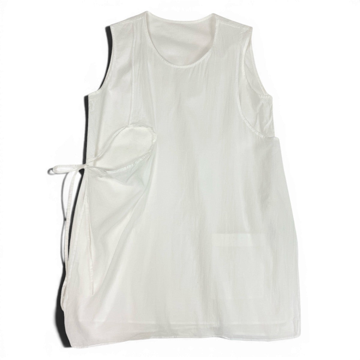 Ae28 Y`s ワイズ YOHJI YAMAMOTO ヨウジヤマモト ノースリーブ チュニックワンピース レイヤード風 サイズ2 ホワイト コットン100％ レディース 女性服u02t
