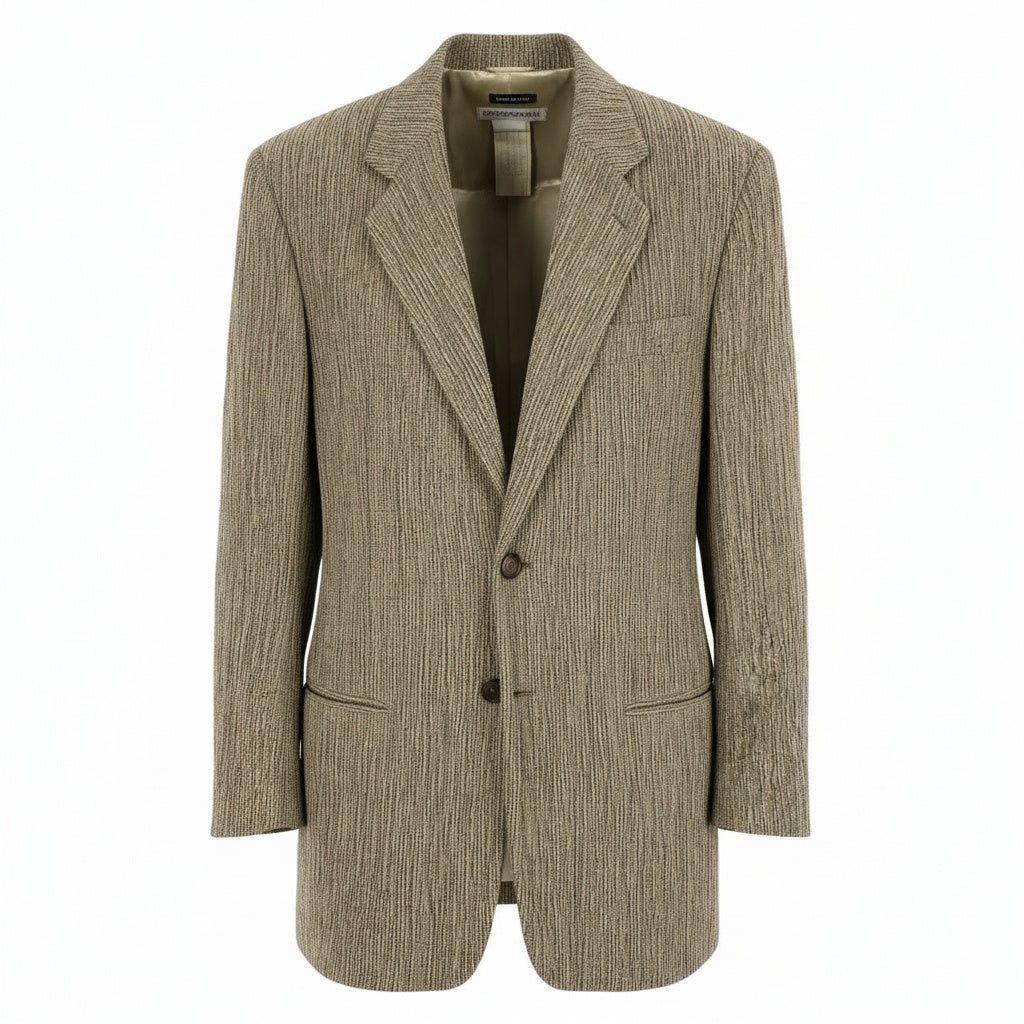 67b3 EMPORIO ARMANI エンポリオアルマーニ 90's ツイードジャケット テーラードジャケット ブレザー 50サイズ ベージュ メンズ 男性用u02t