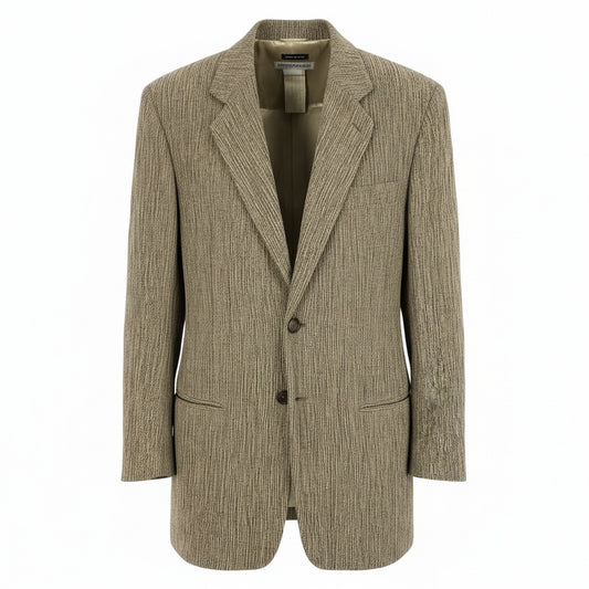 67b3 EMPORIO ARMANI エンポリオアルマーニ 90's ツイードジャケット テーラードジャケット ブレザー 50サイズ ベージュ メンズ 男性用u02t