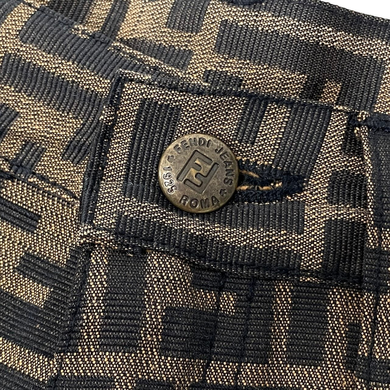 Ig6 FENDI ズッカ柄 スラックスパンツ ボトム イタリア製 W32 ブラウン系 メンズ 男性用u02t