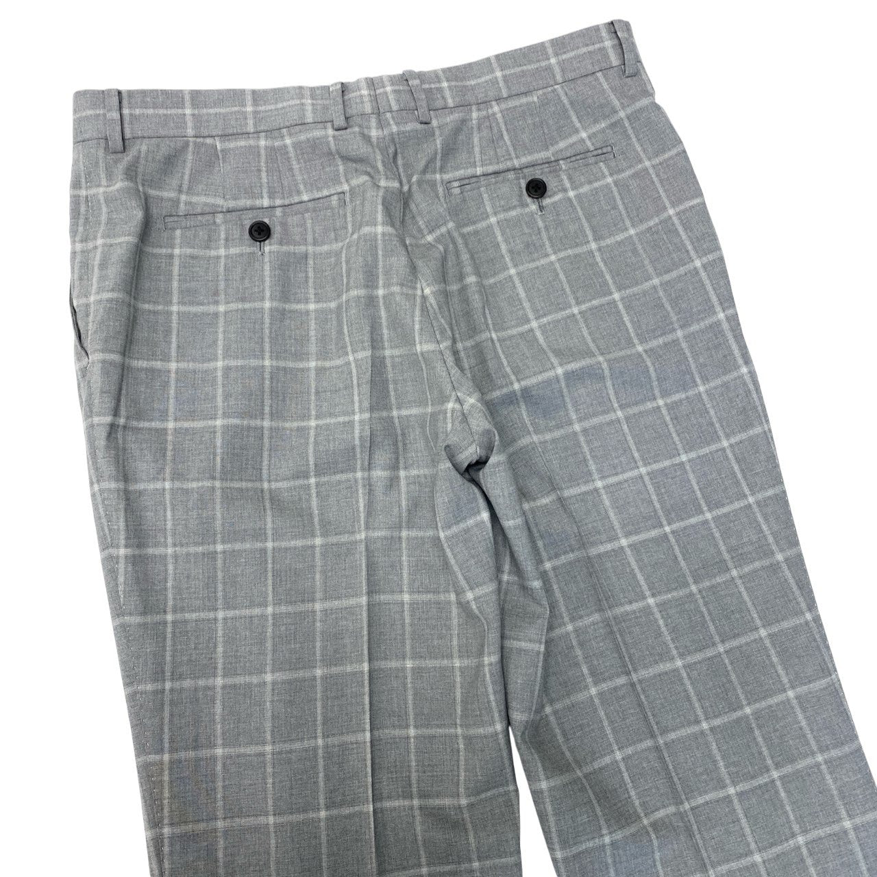 13c5 Paul Smith ポールスミス The Byard ライン シングルスーツ セットアップ レダ生地 M グレー チェック ウール メンズu02t