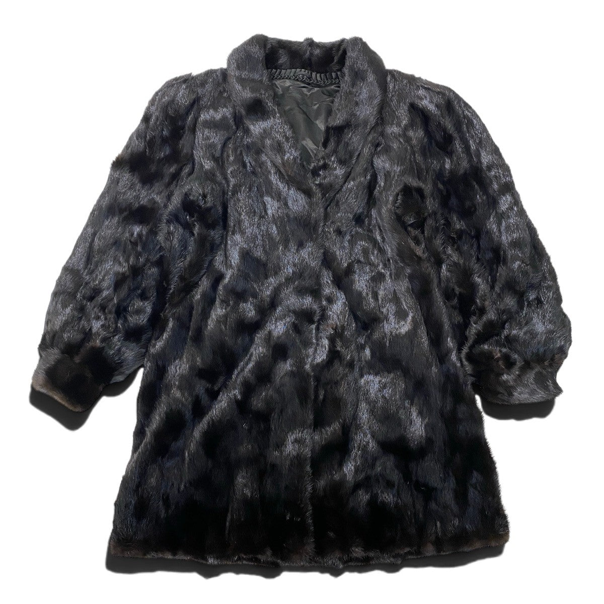 73i19 ダークミンク ロングコート 丈95cm サイズ11 ブラック 本毛皮 Dark Mink Fur Long Coatt18r