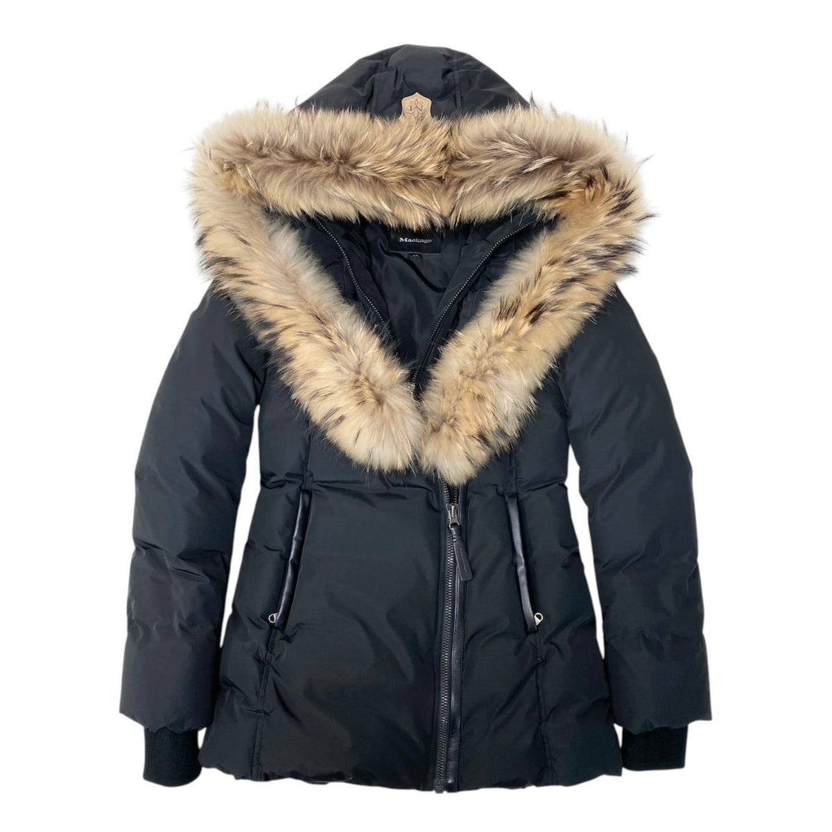 25j19 【美品】 Mackage マッカージュ ADALI-F ダウンコート ラクーンファー サイズXS ブラック レディース 女性用u02t