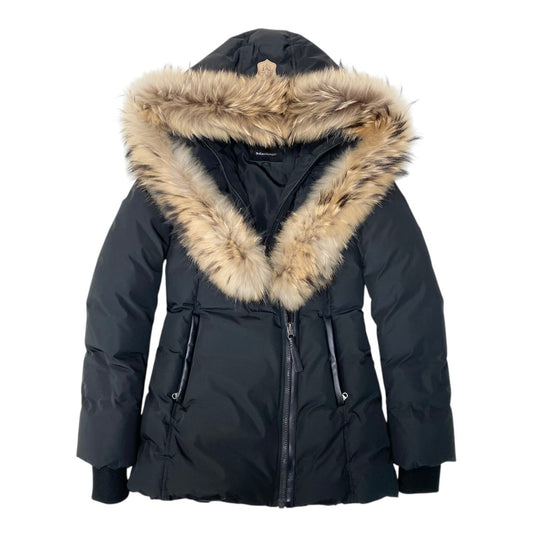 25j19 【美品】 Mackage マッカージュ ADALI-F ダウンコート ラクーンファー サイズXS ブラック レディース 女性用u02t