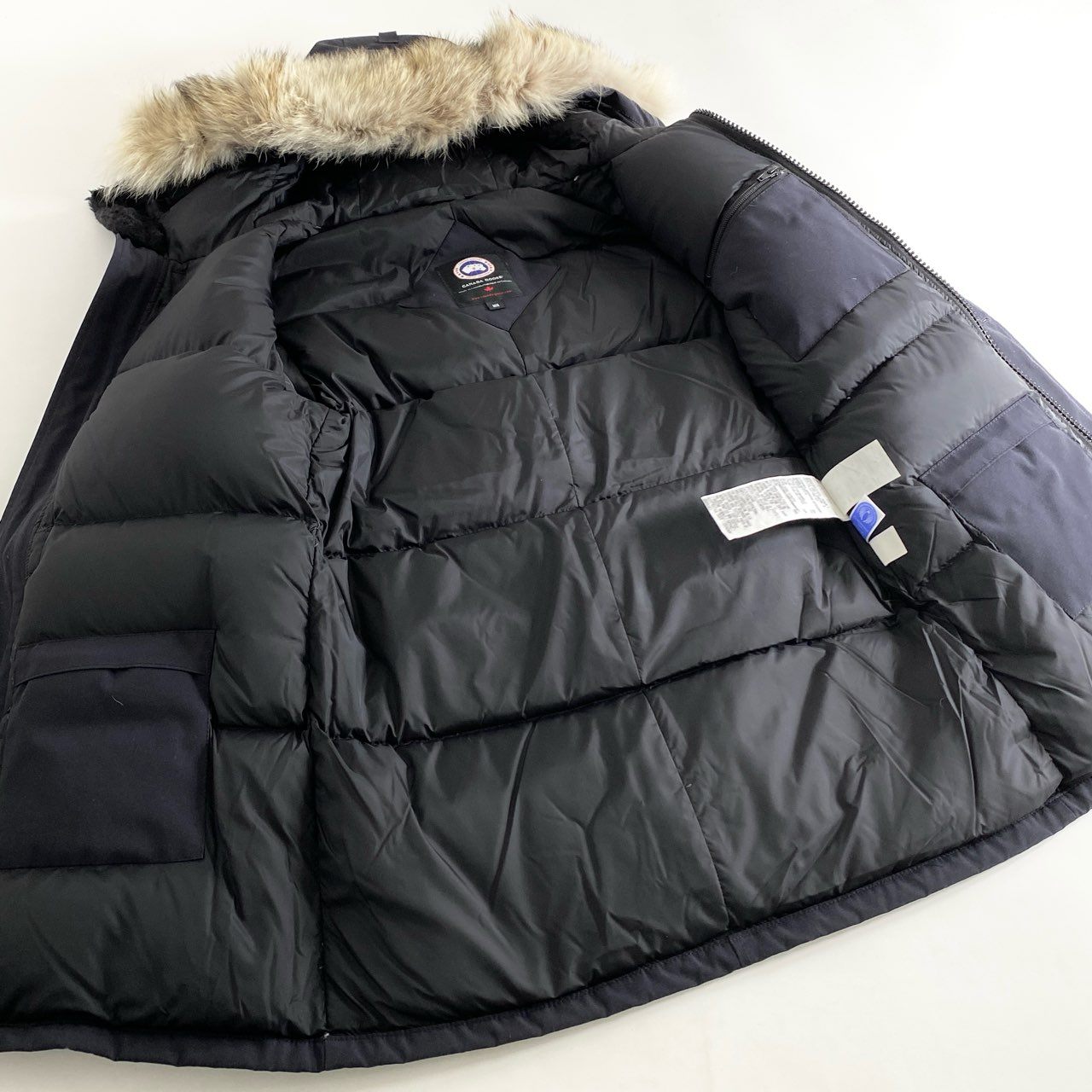 1h11 CANADAGOOSE カナダグース JASPER PARKA ジャスパーパーカ ダウンジャケット コヨーテファー アウター 3438JM R Mサイズ ダークネイビー