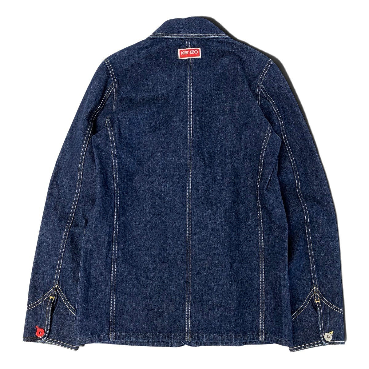 j26 【新品未使用】KENZO ターゲット デニムワークジャケット 刺繍 XSサイズ インディゴ コットン100％ メンズ 男性用k02i