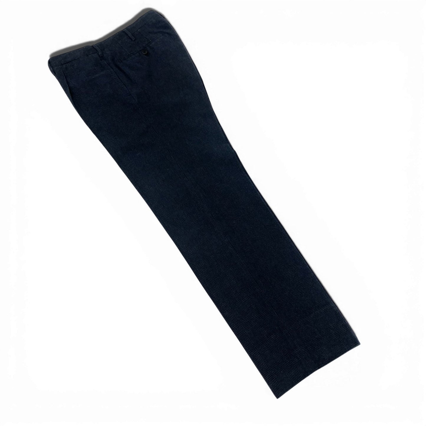 86l20 Rota ロータ スラックスパンツ テーパードパンツ ボトムス 46 ネイビー グレンチェック コットン メンズ 紳士服u02t