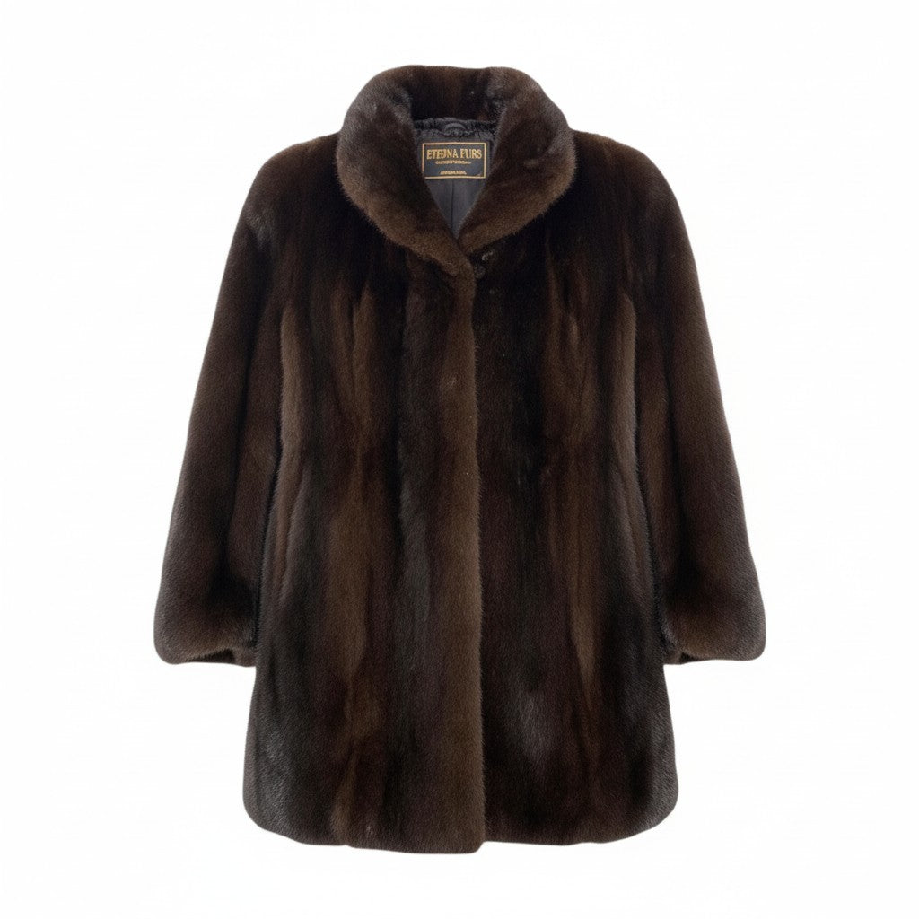 42L9 BLACKGLAMA ブラックグラマ ダークミンク ロングコート サイズF ダークブラウン 最高級本毛皮 ETERNA FURS MINKt18r