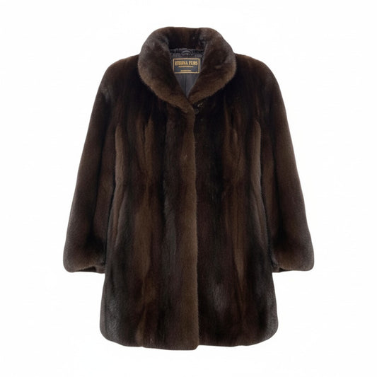 42L9 BLACKGLAMA ブラックグラマ ダークミンク ロングコート サイズF ダークブラウン 最高級本毛皮 ETERNA FURS MINKt18r