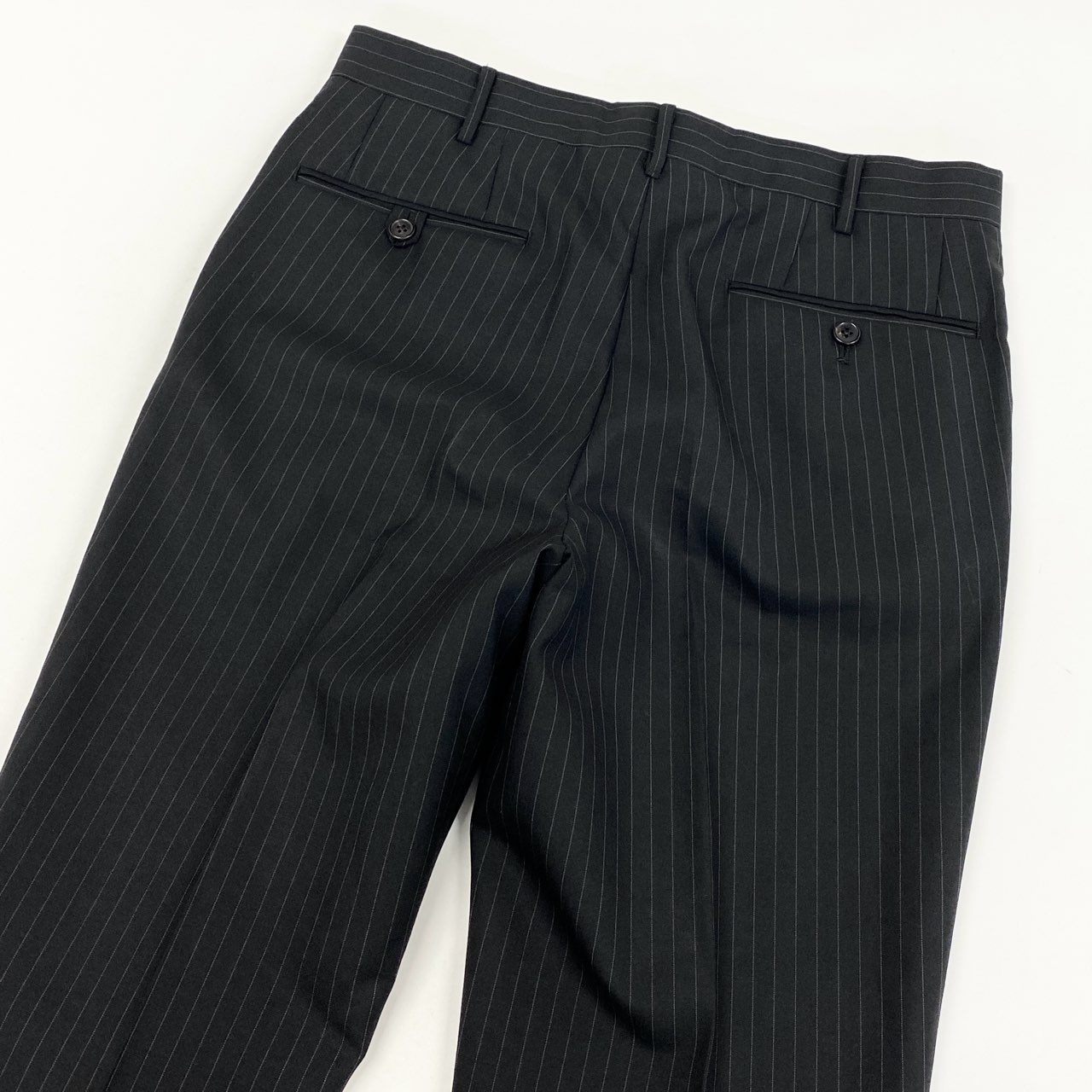 6h29 POLO RALPH LAUREN ポロ ラルフローレン セットアップスーツ ストライプ テーラードジャケット スラックスパンツ  三角タグ 80s~90s 38 部落 ウール メンズ フォーマル ビジネスo07t