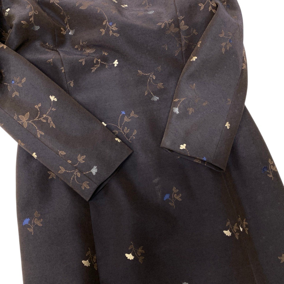 93h3 【美品】 GIVENCHY ジバンシィ 花柄刺繡 ロングワンピース ドレスワンピース サイズ36 ダークブラウン レディースu02t
