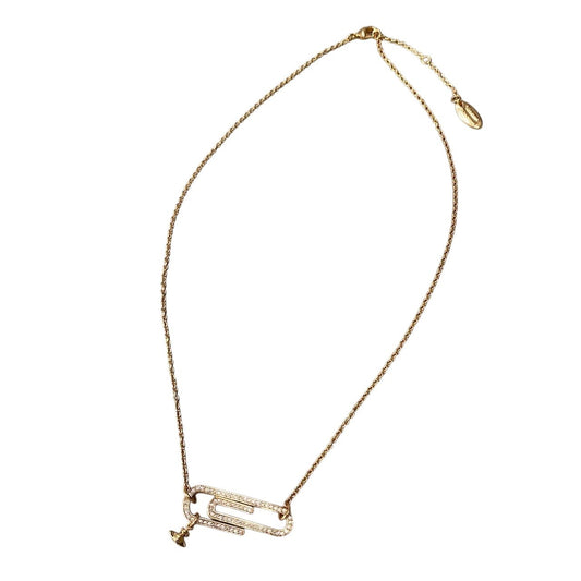 h11 《美品》 Vivienne Westwood ヴィヴィアンウエストウッド ORB クリップデザイン ラインストーン ネックレス ゴールド アクセサリーt18r