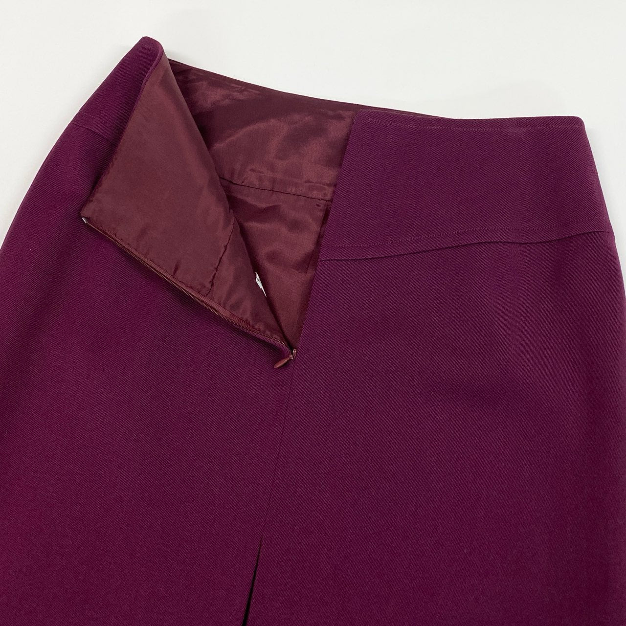 28b20 Vintage  CELINE セリーヌ ゴールドチェーン タイトスカート 膝丈 46 パープル ウール フランス製 大きいサイズu02t