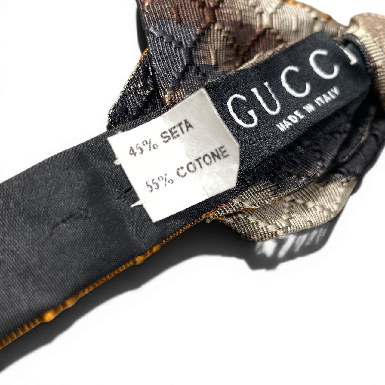 f17 GUCCI グッチ トムフォード期 ディアマンテ 蝶ネクタイ マルチカラー シルク コットン メンズ 紳士用k02i
