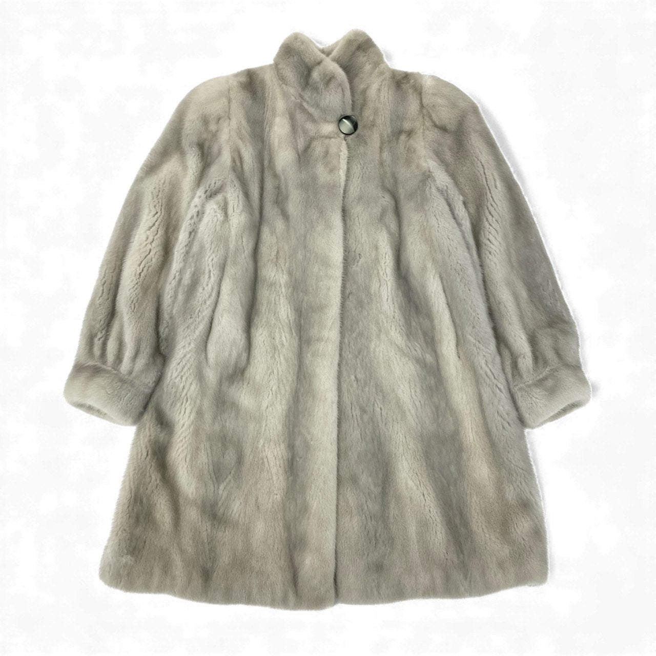26L5 SAGA MINK サガミンク 銀サガ サファイアミンク ロングコート サイズF シルバーグレー 最高級本毛皮 MINK FUR 毛並み◎ 毛質◎t18r