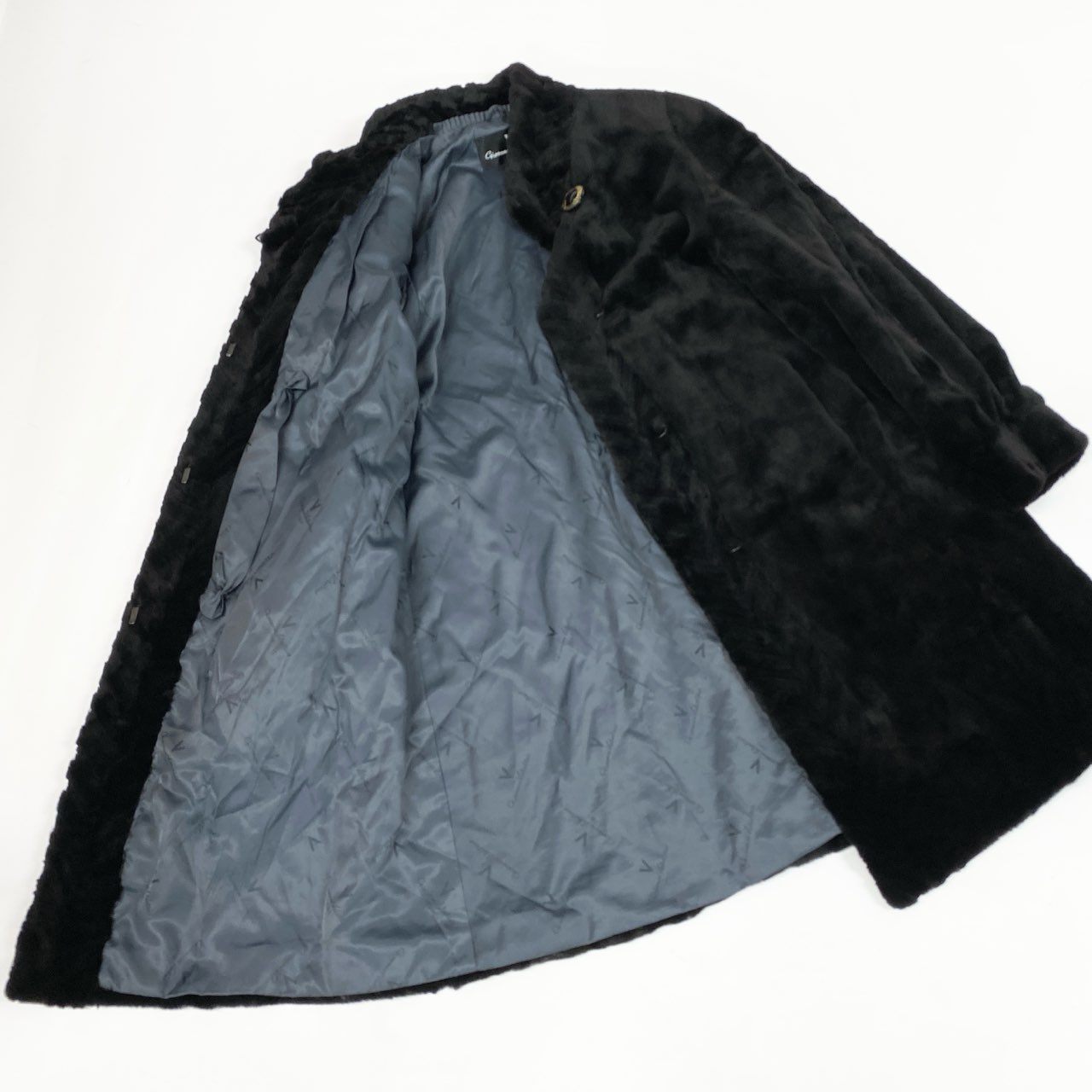 67b16 Giovanni Valentino ヴァレンティノ SAGA MINK サガミンク シェアードミンクファー ロングコート サイズF ブラック 最高級本毛皮 Mink Fur Long Coatt18r