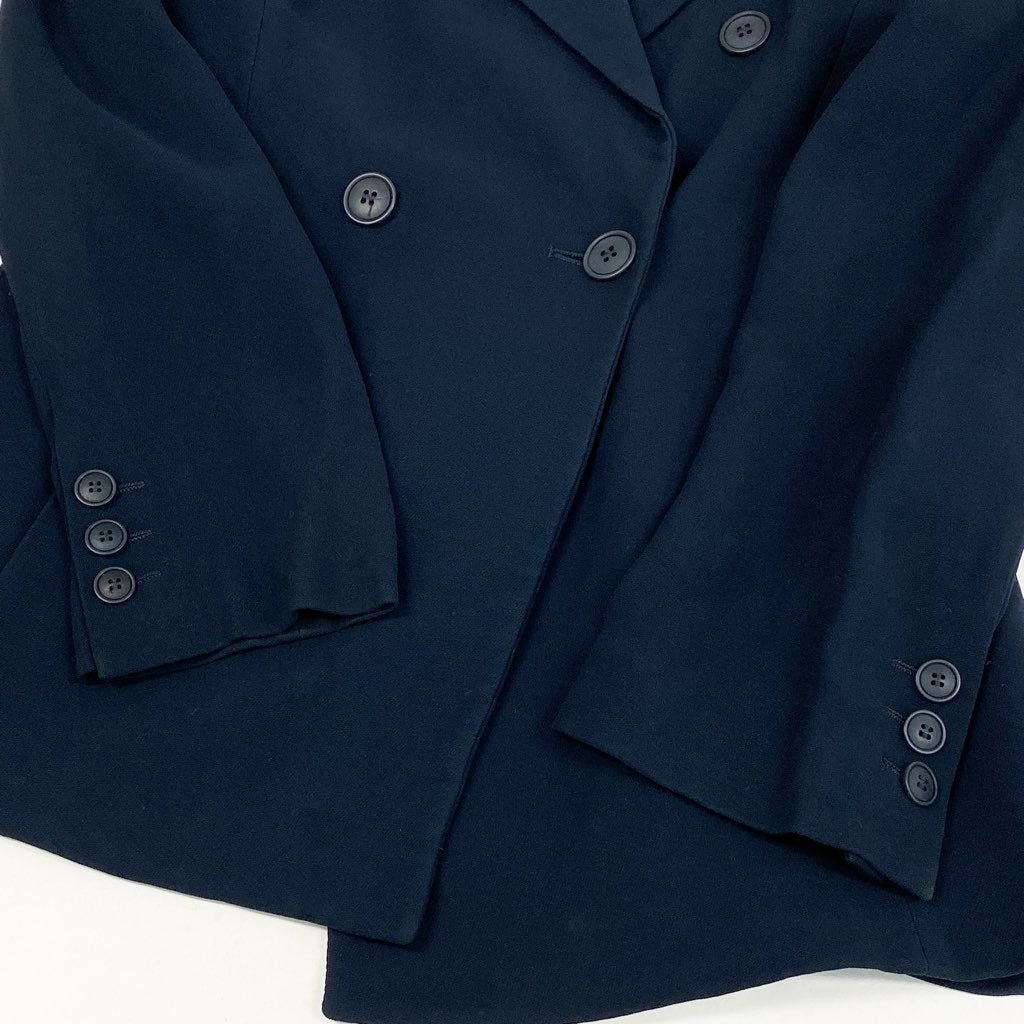 62l24 EMPORIO ARMANI エンポリオアルマーニ パンツスーツ セットアップ ジャケット ボトムパンツ 40サイズ ネイビー レディースo07t