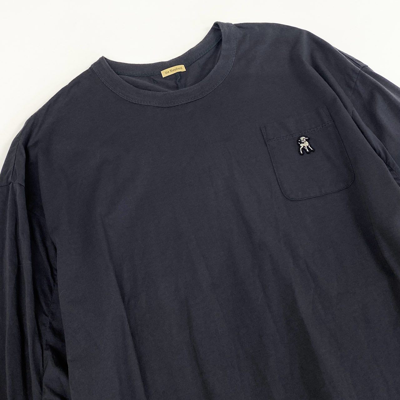 3l16 ② UNDER COVER アンダーカバー the shepherd ザ シェパード ワンポイントワッペン ロングTシャツ USY4802 4 グレー シルク混 ロンT 日本製