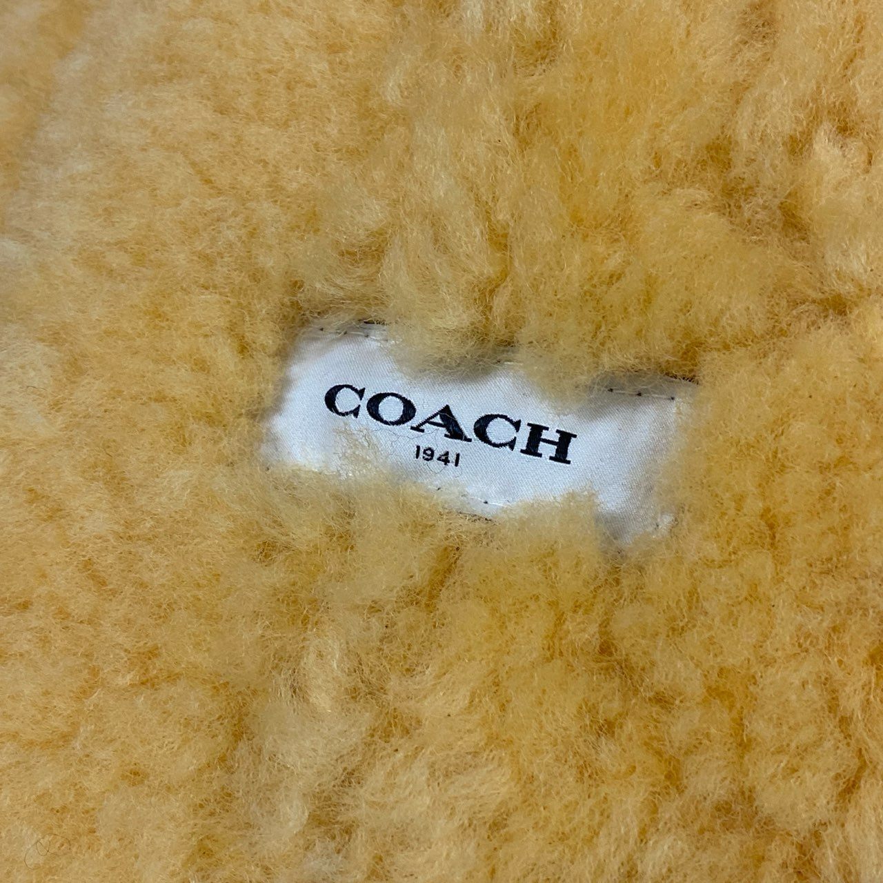 53a19 COACH コーチ Eagle Raggedy Shearling Jacket ムートンジャケット 鷹 花柄刺繍 イタリア製 レディース 女性用 サイズ2 ベージュ 本革 羊革u02t