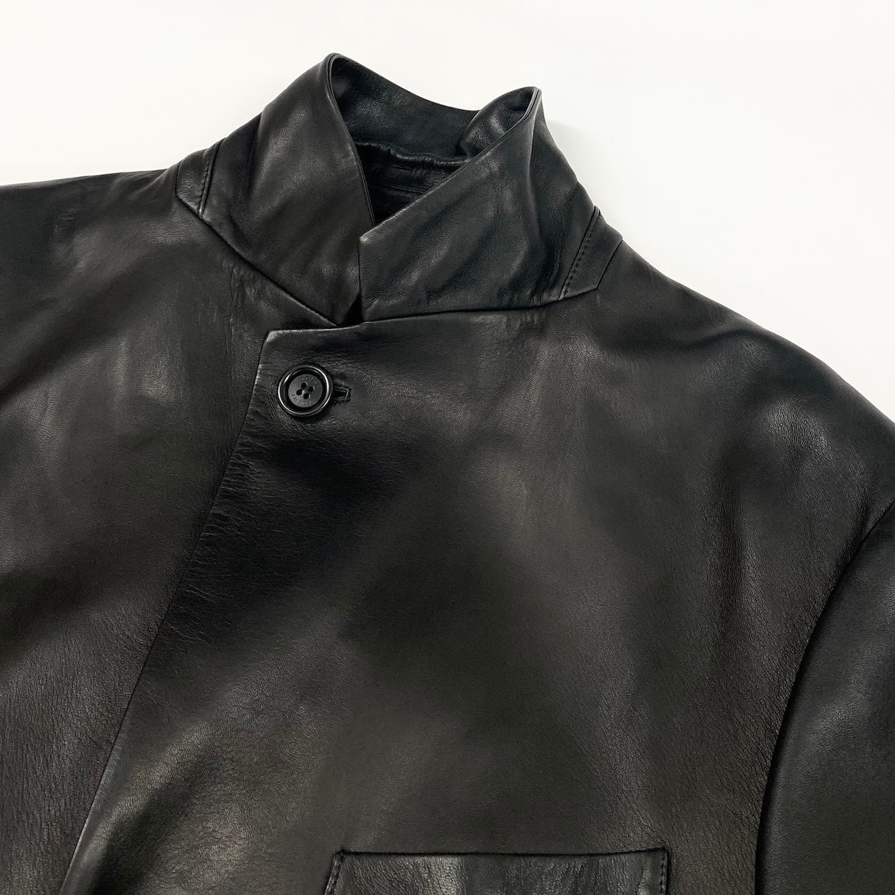 23e14 LOEWE ロエベ レザージャケット テーラードジャケット 3B 50サイズ ブラック レザー100％ メンズ 男性用k02i