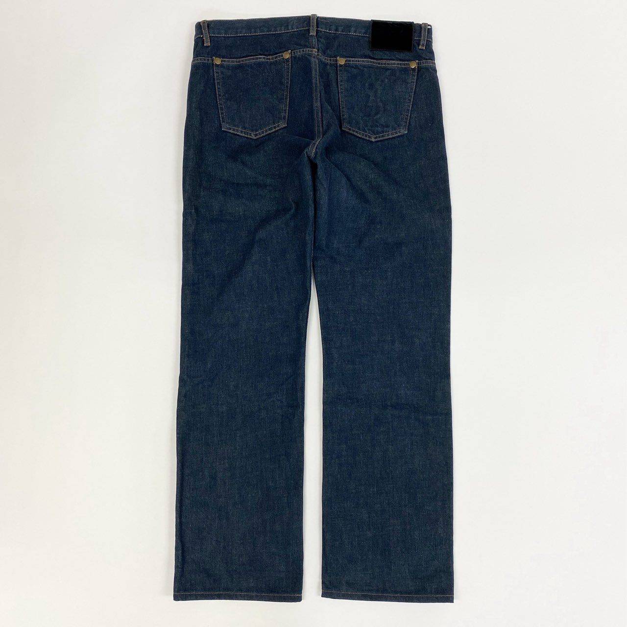 11j6 Yves Saint Laurent イヴサンローラン 日本製 ストレート デニムパンツ ボトムス ジーンズ ロゴボタン YSL カサンドラ 48 Mサイズ相当 インディゴブルー コットン メンズo07t