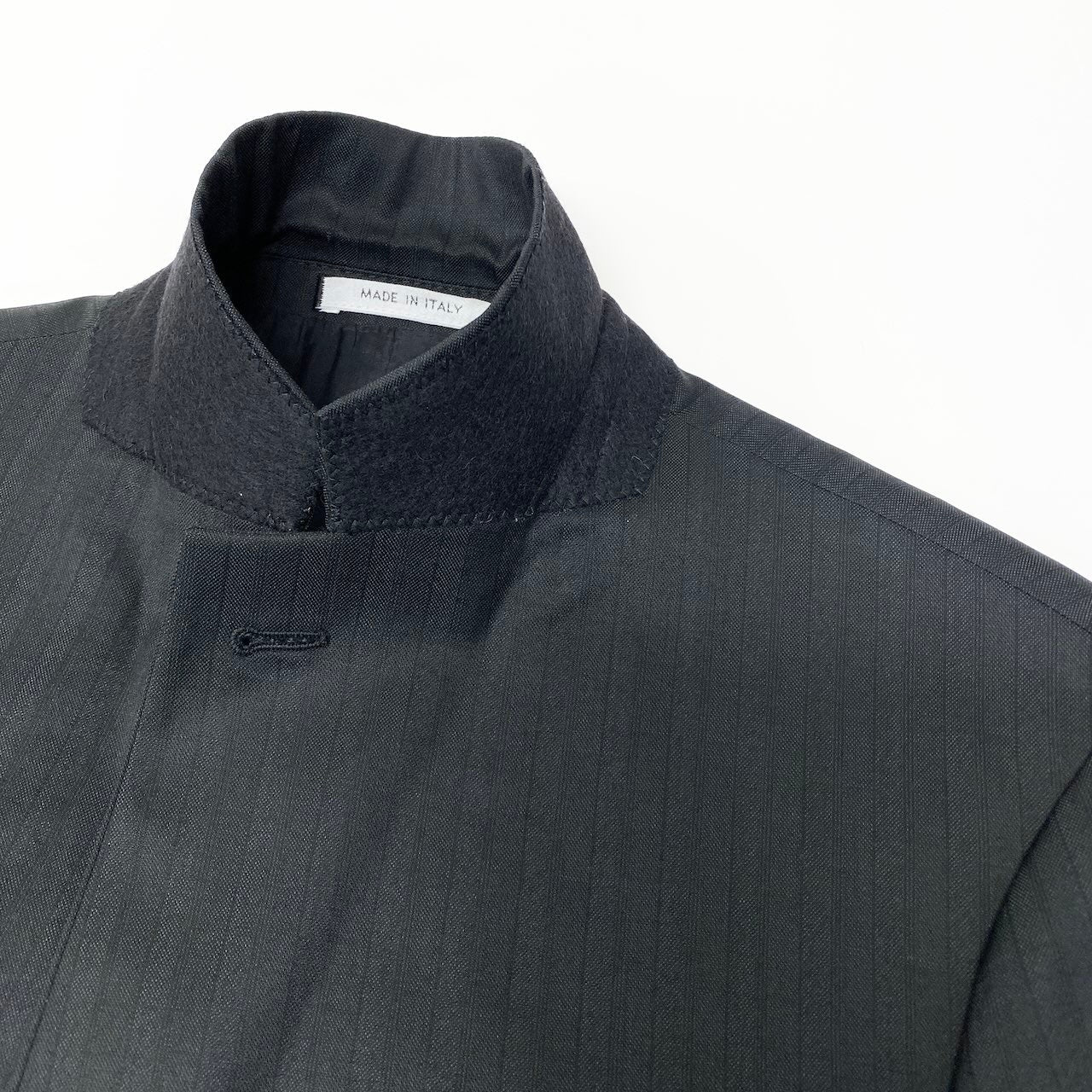 2c29 ARMANI COLLEZIONI アルマーニコレツィオーネ T LINE セットアップスーツ シングルスーツ 2B ストライプ柄 メンズ 紳士服 ビジネス フォーマル イタリア製 50 ブラック ウール100％u02t