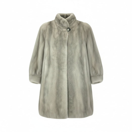 26L5 SAGA MINK サガミンク 銀サガ サファイアミンク ロングコート サイズF シルバーグレー 最高級本毛皮 MINK FUR 毛並み◎ 毛質◎t18r