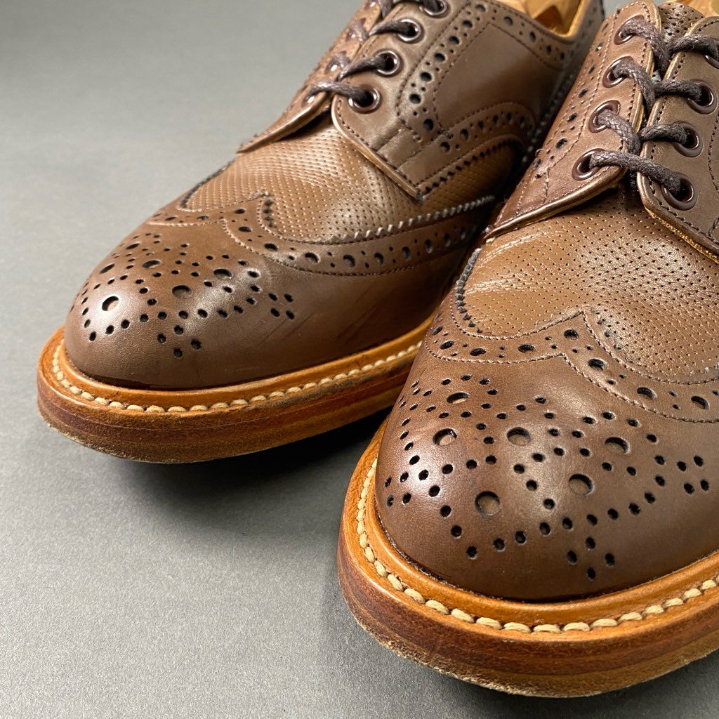 2f2 Tricker’s トリッカーズ BOURTON バートン ウィングチップ ブローグシューズ 7 1/2 ブラウン レザー イングランド製