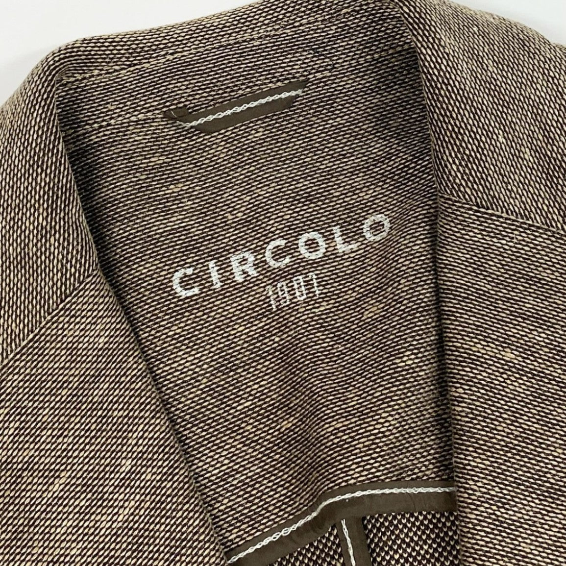 22a23 CIRCOLO 1901 チルコロ テーラードジャケット アンコンジャケット ジャージー生地 48 ブラウン系 メンズu02t